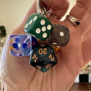 Multicolor Dice Keychain